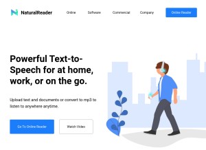 How naturalreaders.com looks like on a tablet such as an iPad.