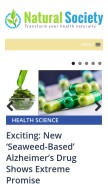 How naturalsociety.com looks like on a mobile device such as an iPhone.