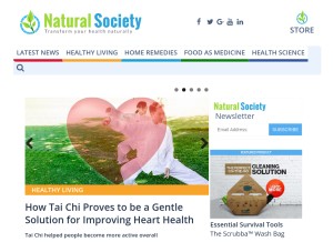 How naturalsociety.com looks like on a tablet such as an iPad.