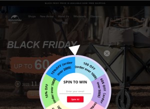 How naturehike.com looks like on a tablet such as an iPad.