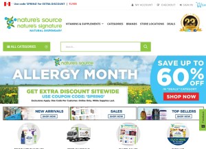 How natures-source.com looks like on a tablet such as an iPad.