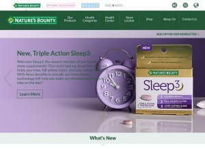 How naturesbounty.com looks like on a tablet such as an iPad.