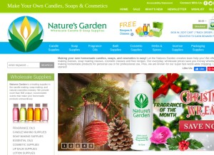 How naturesgardencandles.com looks like on a tablet such as an iPad.