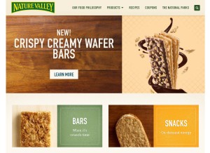 How naturevalley.com looks like on a tablet such as an iPad.