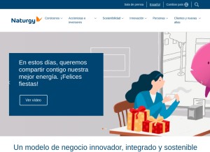 How naturgy.com looks like on a tablet such as an iPad.