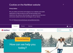 How natwest.com looks like on a tablet such as an iPad.