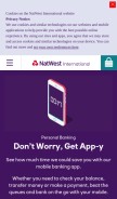 How natwestinternational.com looks like on a mobile device such as an iPhone.