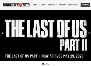 How naughtydog.com looks like on a tablet such as an iPad.
