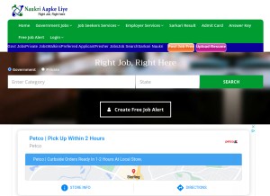 How naukriaapkeliye.com looks like on a tablet such as an iPad.
