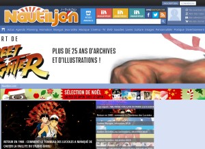 How nautiljon.com looks like on a tablet such as an iPad.