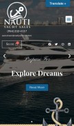 How nautiyachtsales.com looks like on a mobile device such as an iPhone.