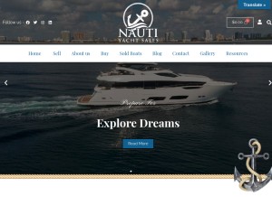 How nautiyachtsales.com looks like on a tablet such as an iPad.