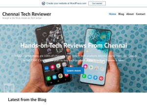 How naveenragner.wordpress.com looks like on a tablet such as an iPad.