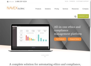 How navexglobal.com looks like on a tablet such as an iPad.