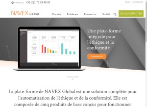 How navexglobal.eu looks like on a tablet such as an iPad.