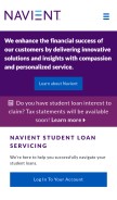 How navient.com looks like on a mobile device such as an iPhone.