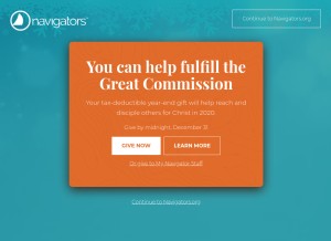 How navigators.org looks like on a tablet such as an iPad.