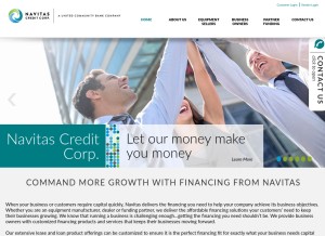 How navitascredit.com looks like on a tablet such as an iPad.