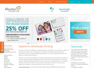How navitor.com looks like on a tablet such as an iPad.