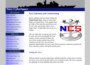How navycs.com looks like on a tablet such as an iPad.