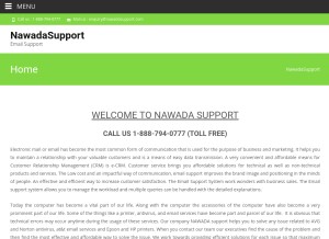 How nawadasupport.com looks like on a tablet such as an iPad.