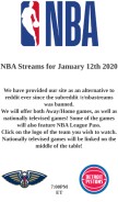 How nba4free.com looks like on a mobile device such as an iPhone.
