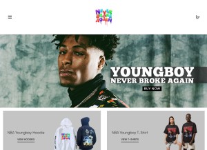 How nbayoungboymerch.ltd looks like on a tablet such as an iPad.