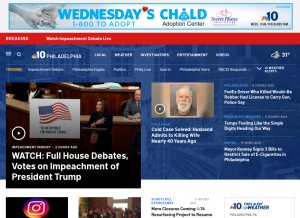 How nbc10.com looks like on a tablet such as an iPad.