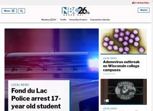 How nbc26.com looks like on a tablet such as an iPad.