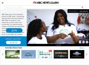 How nbclearn.com looks like on a tablet such as an iPad.