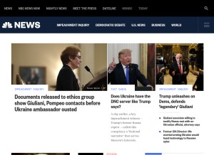 How nbcnews.com looks like on a tablet such as an iPad.