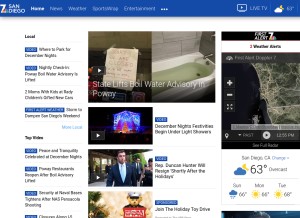 How nbcsandiego.com looks like on a tablet such as an iPad.