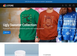 How nbcstore.com looks like on a tablet such as an iPad.