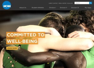 How ncaa.org looks like on a tablet such as an iPad.