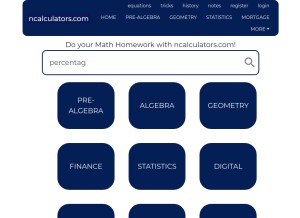 How ncalculators.com looks like on a tablet such as an iPad.