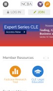 How ncbar.org looks like on a mobile device such as an iPhone.