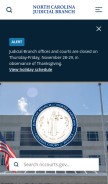 How nccourts.gov looks like on a mobile device such as an iPhone.