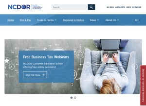 How ncdor.gov looks like on a tablet such as an iPad.