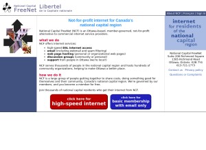 How ncf.ca looks like on a tablet such as an iPad.