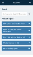 How ncgov.com looks like on a mobile device such as an iPhone.