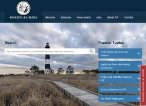 How ncgov.com looks like on a tablet such as an iPad.