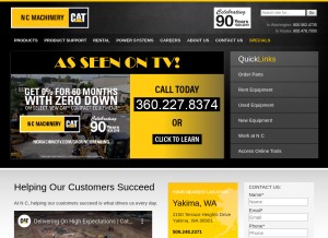 How ncmachinery.com looks like on a tablet such as an iPad.