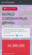 How ncov2019.space looks like on a mobile device such as an iPhone.