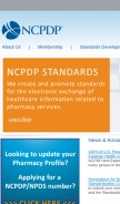 How ncpdp.org looks like on a mobile device such as an iPhone.