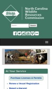 How ncwildlife.org looks like on a mobile device such as an iPhone.