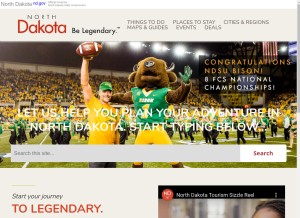 How ndtourism.com looks like on a tablet such as an iPad.