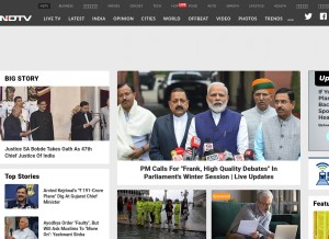 How ndtv.com looks like on a tablet such as an iPad.
