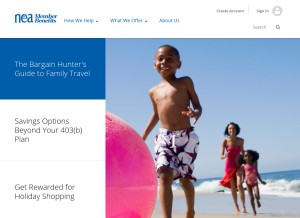 How neamb.com looks like on a tablet such as an iPad.