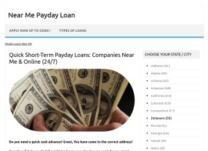 How nearmepayday.loan looks like on a tablet such as an iPad.