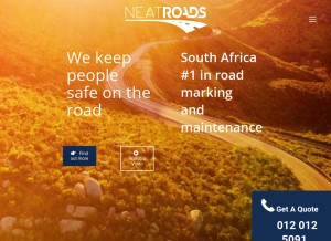 How neatroads.co.za looks like on a tablet such as an iPad.